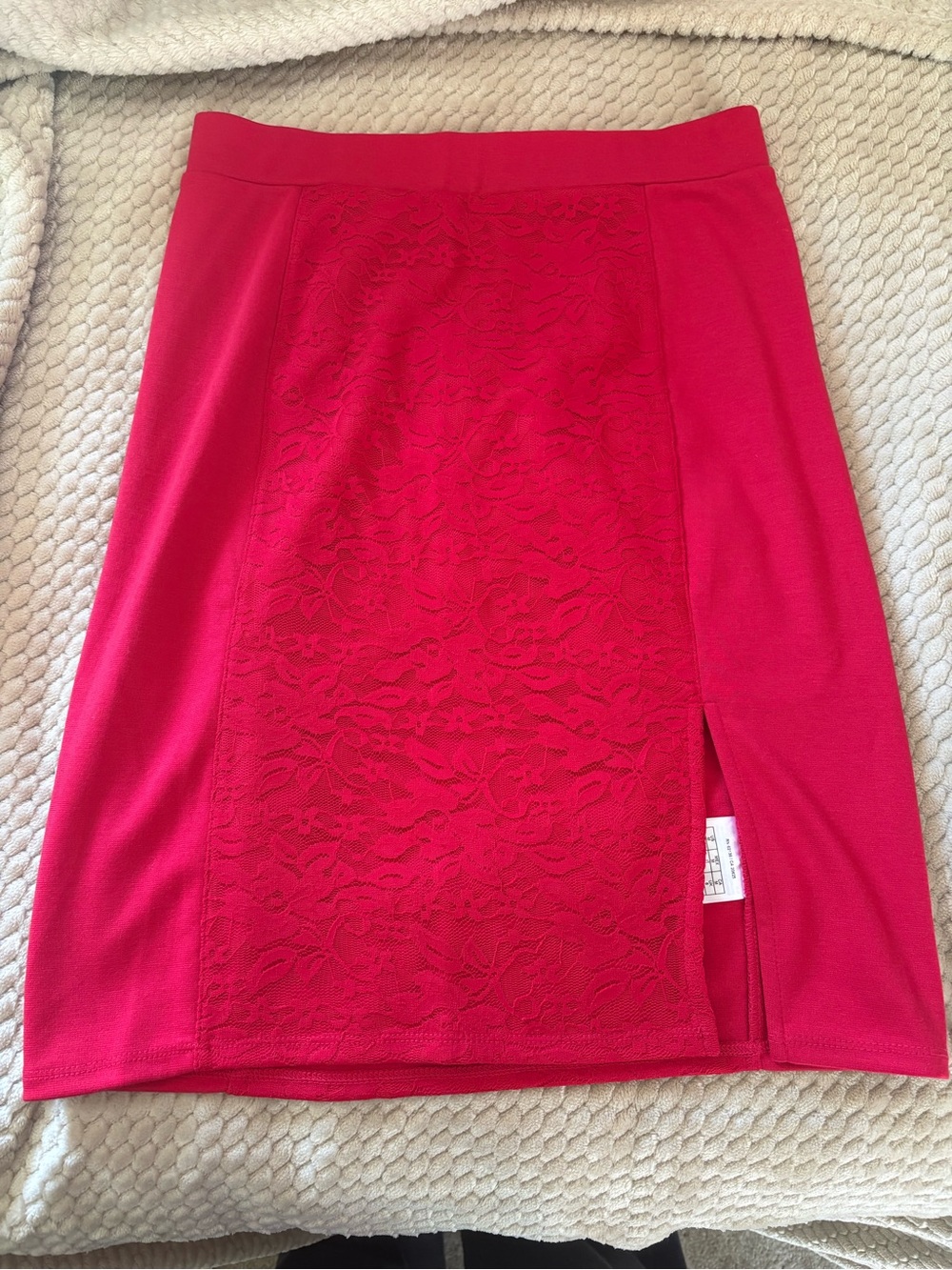 Guess Hot Pink Lace-Front Midi Skirt